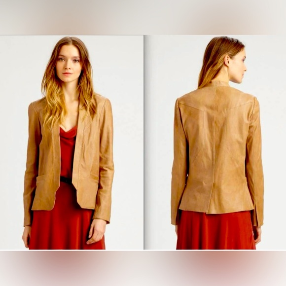 Haute Hippie Tan Leather Blazer - Picture 1 of 6
